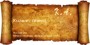 Kuzman Ahmed névjegykártya